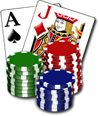 Blackjack cards and chips